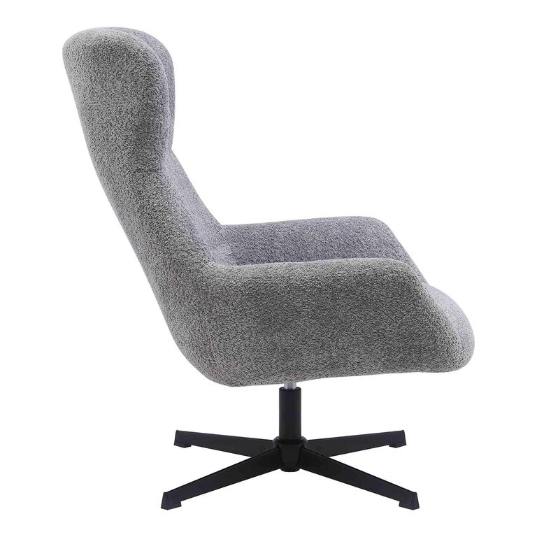 Bescia Lounge Chair - Dark Grey - Fabric - Swivel
