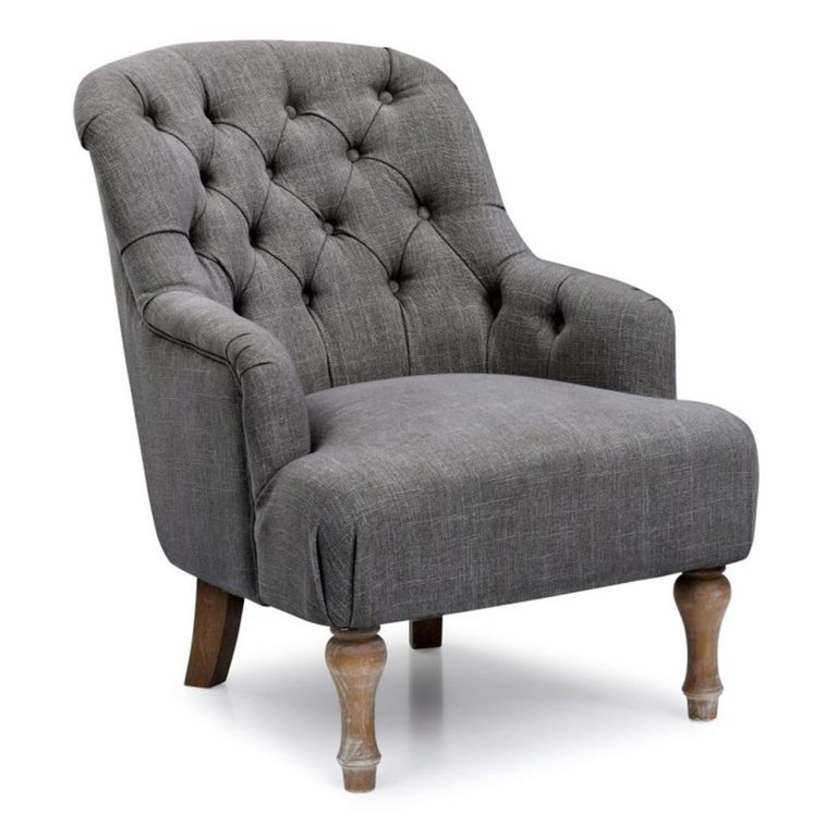 Bianca Armchair - Antheia Charcoal Linen Fabric