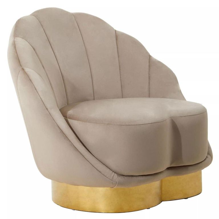 Biarritz Accent Chair - Mink Velvet Fabric