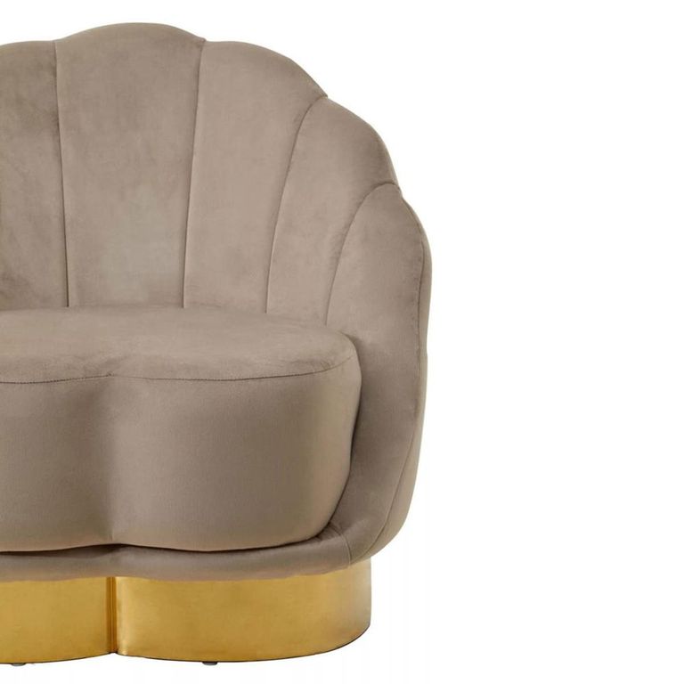 Biarritz Accent Chair - Mink Velvet Fabric