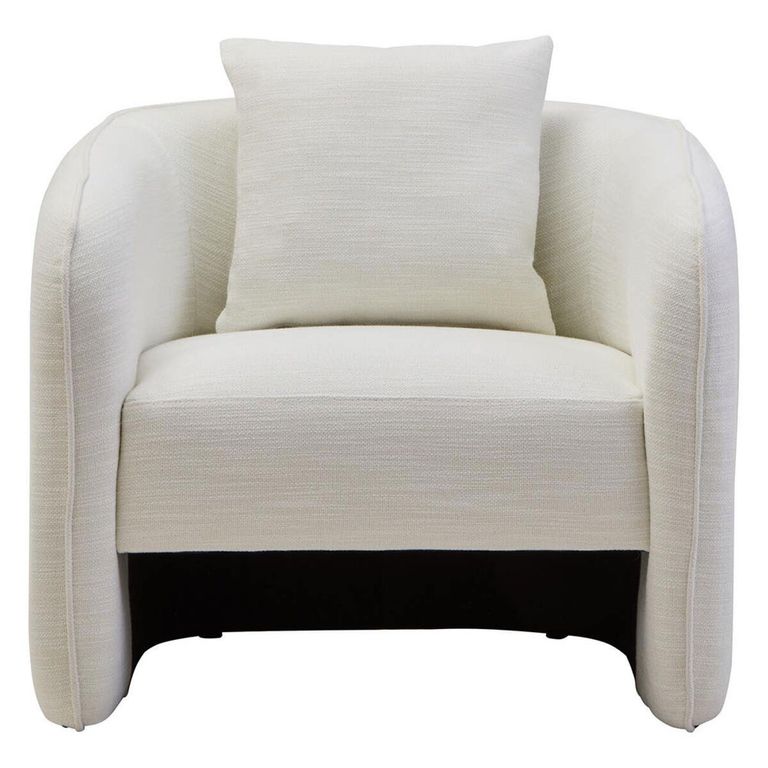 Bilani Chair - Curved - Cream Linen Fabric