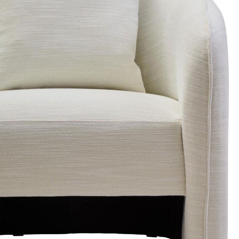 Bilani Chair - Curved - Cream Linen Fabric