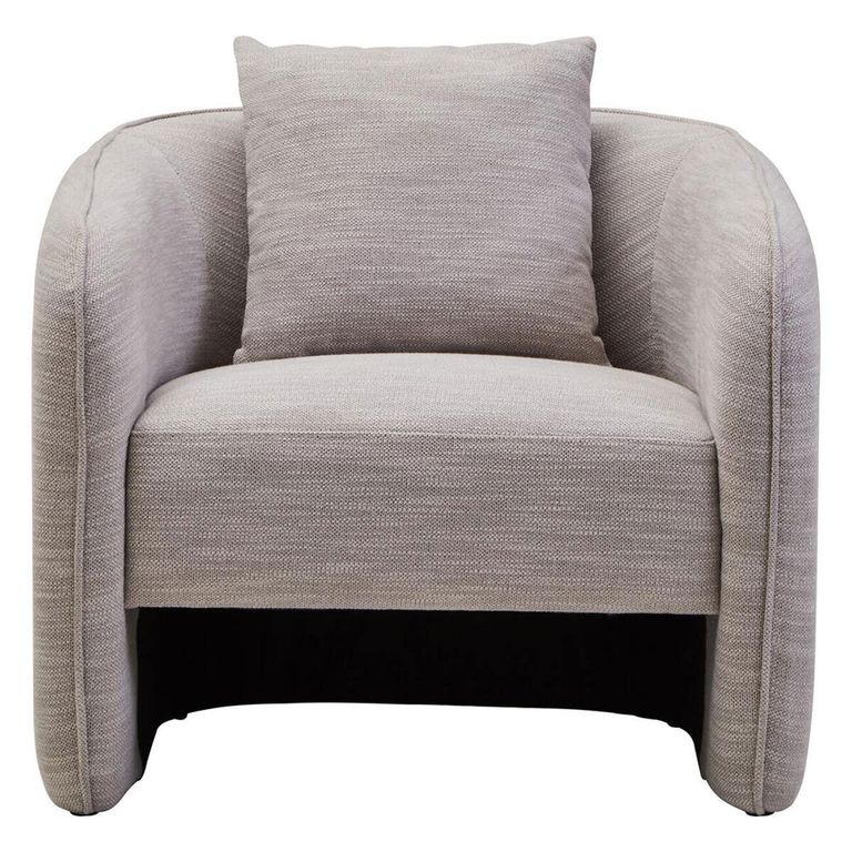 Bilani Chair - Curved - Grey Linen Fabric