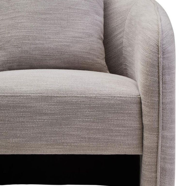 Bilani Chair - Curved - Grey Linen Fabric