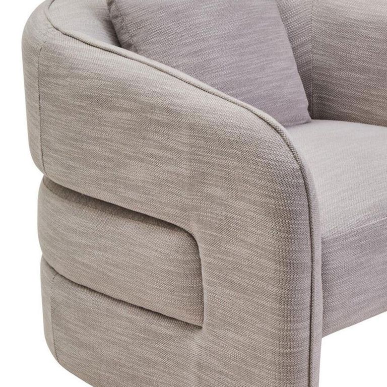 Bilani Chair - Curved - Grey Linen Fabric
