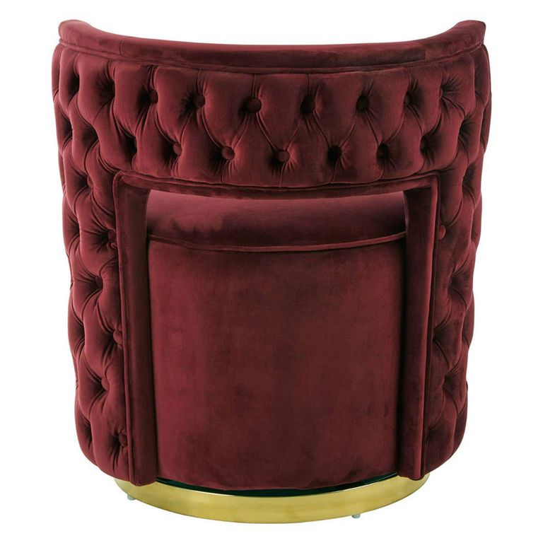 Bola Accent Chair - Wine Velvet Fabric