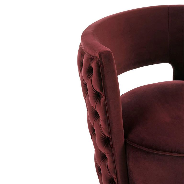 Bola Accent Chair - Wine Velvet Fabric