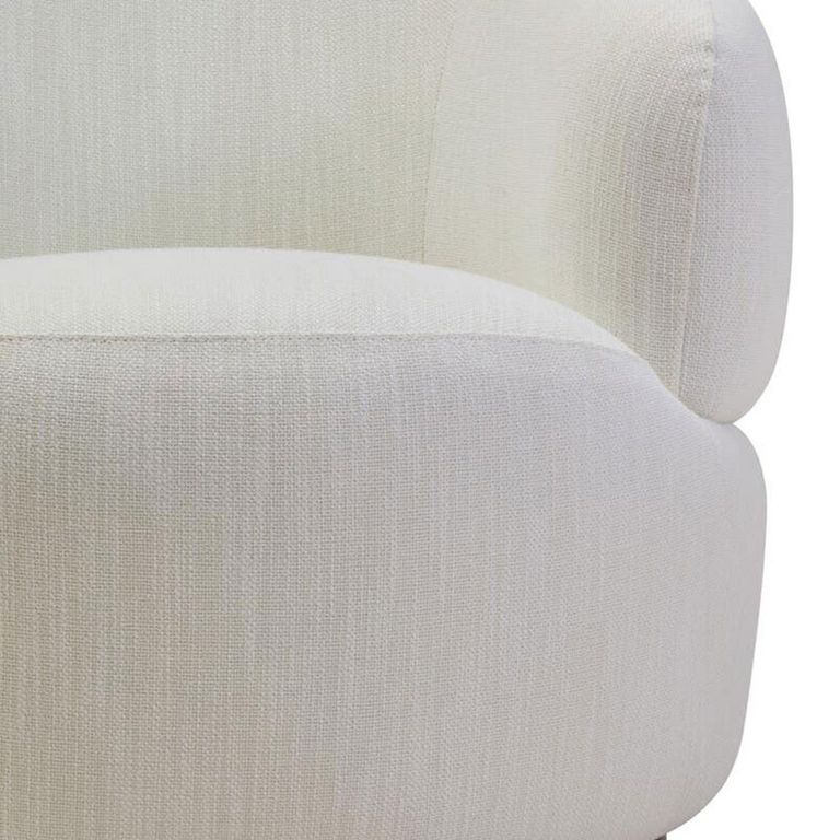 Bordo Swivel Chair - Curved - Cream Fabric