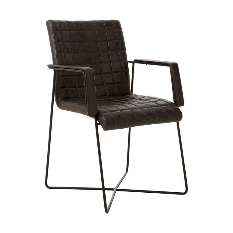 Buffalo Weave Chair - Black - Leather with Metal
