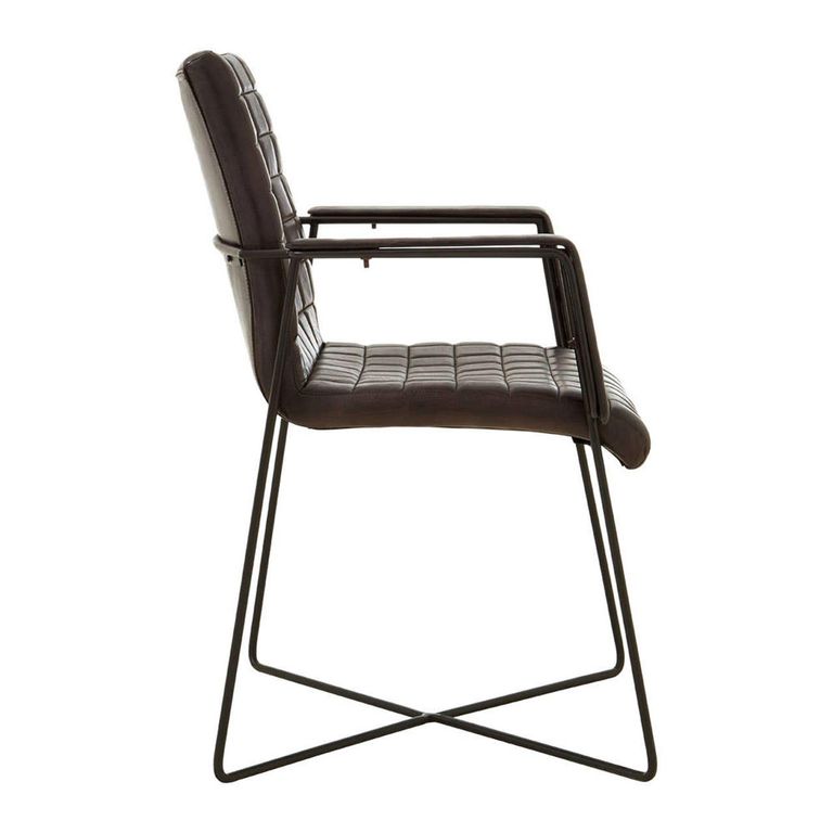 Buffalo Weave Chair - Black - Leather with Metal