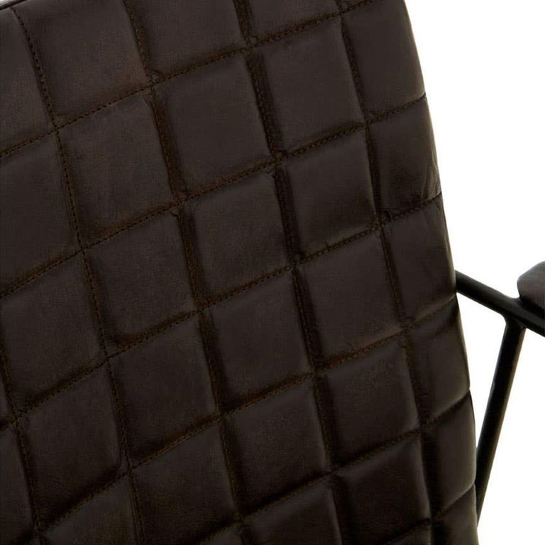 Buffalo Weave Chair - Black - Leather with Metal