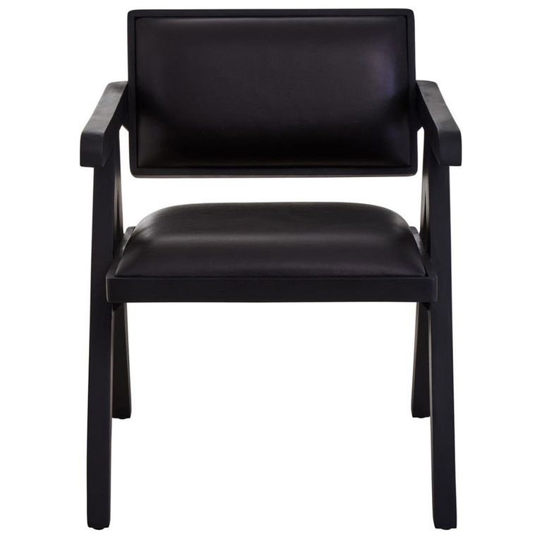 Buffalo Armchair - Black - Leather with Wood