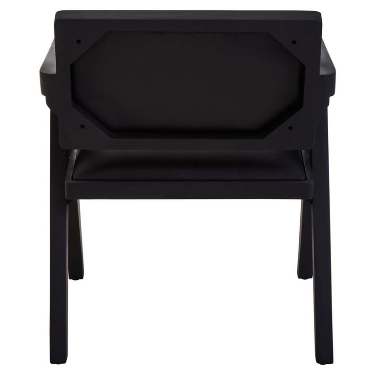Buffalo Armchair - Black - Leather with Wood
