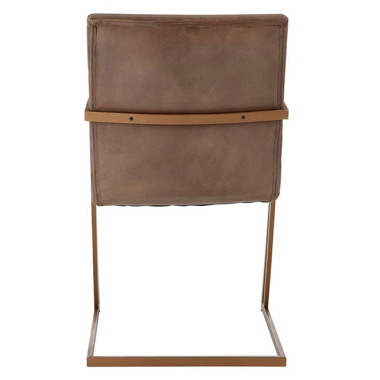 Buffalo Accent Chair - Swivel - Grey - Leather with Gold Metal