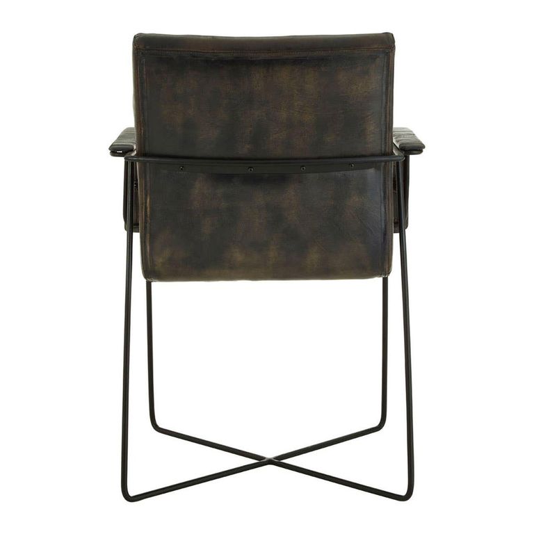 Buffalo Weave Chair - Grey - Leather with Metal
