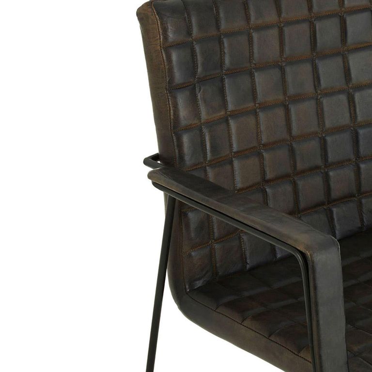 Buffalo Weave Chair - Grey - Leather with Metal