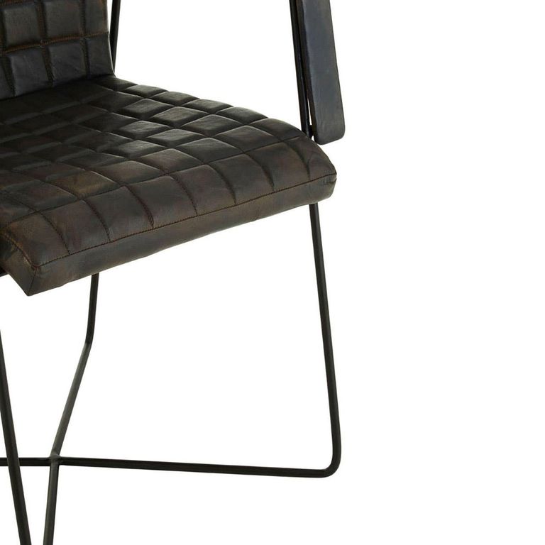 Buffalo Weave Chair - Grey - Leather with Metal