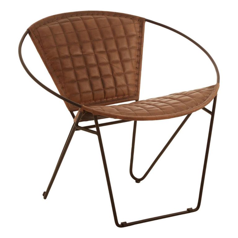 Buffalo Iron Chair - Light Brown - Leather