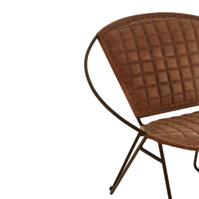 Buffalo Iron Chair - Light Brown - Leather