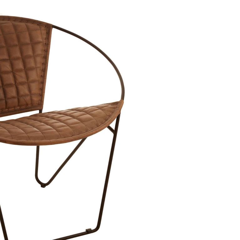 Buffalo Iron Chair - Light Brown - Leather