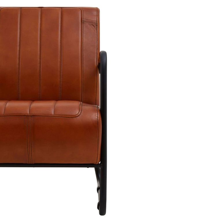 Buffalo Lounge Chair - Tan - Leather with Metal Legs