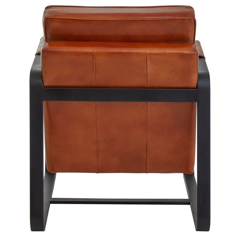 Buffalo Armchair - Tan - Leather with Black Metal