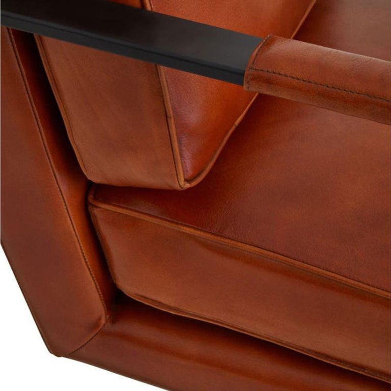 Buffalo Armchair - Tan - Leather with Black Metal