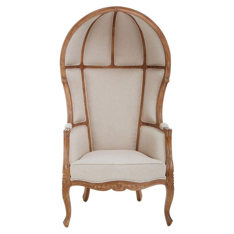 Cabra Dome Armchair - Cream Fabric with Wood Frame
