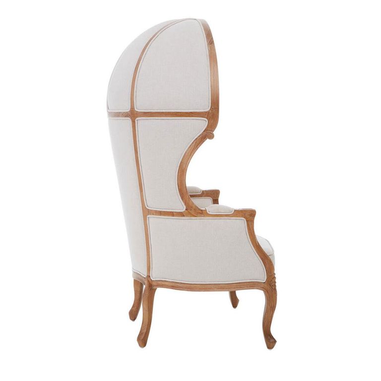 Cabra Dome Armchair - Cream Fabric with Wood Frame