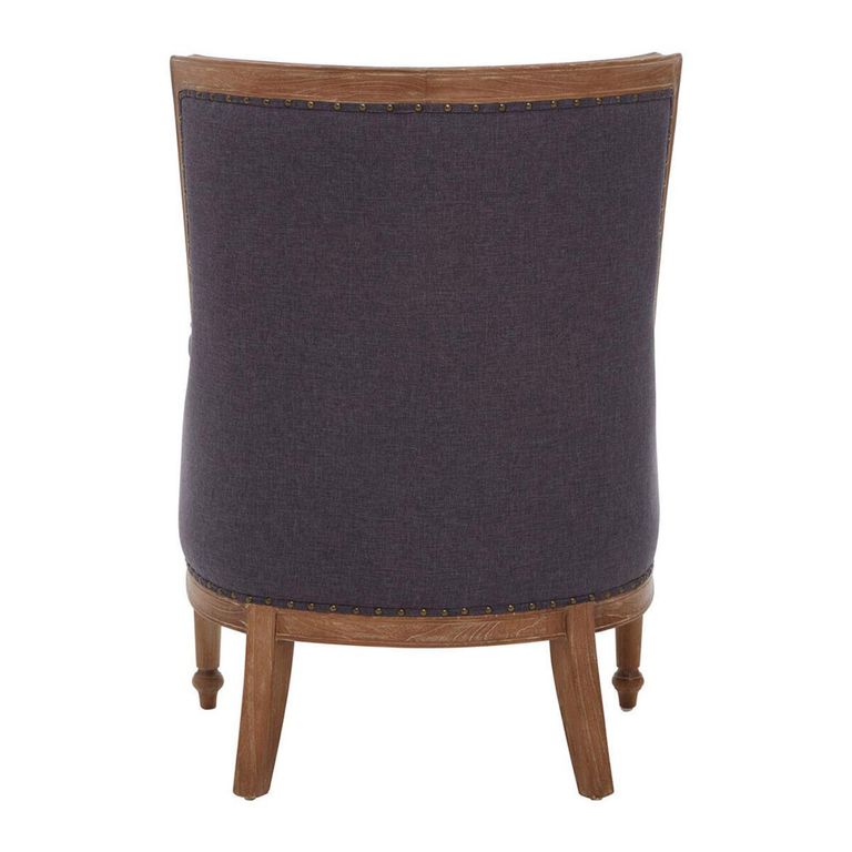Cabra Armchair - Graphite Grey Fabric with Mahogany Wood Frame