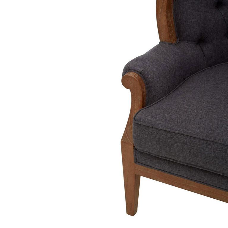Cabra Armchair - Graphite Grey Fabric with Wood