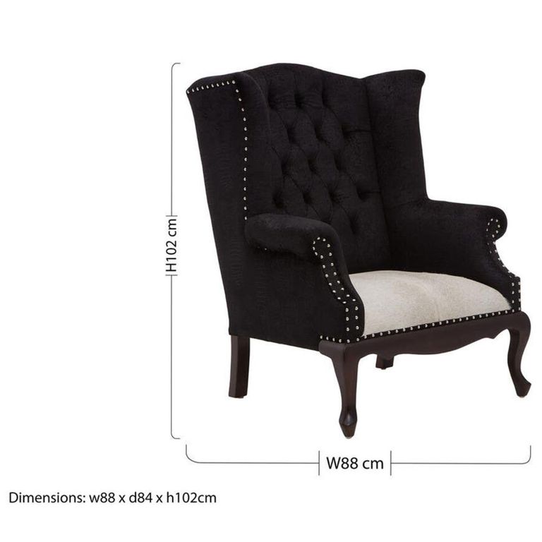 Cala Armchair - Tufted Back - Black Fabric