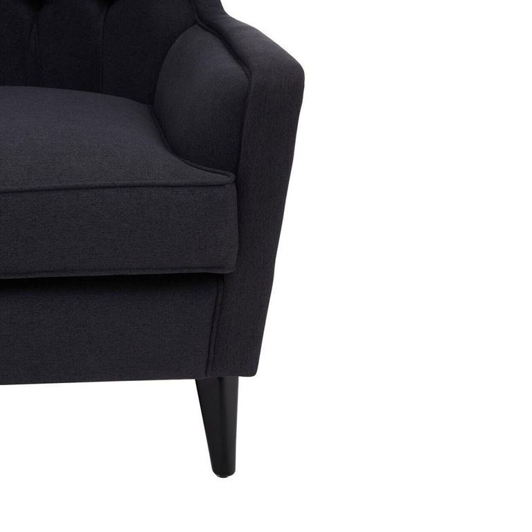Cala Armchair - Tufted Highback - Black Fabric