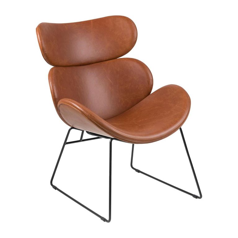 Cazar Lounge Chair - Vintage Brandy Faux Leather