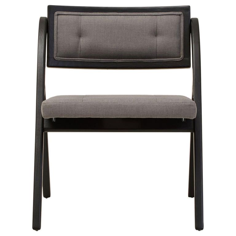 Cebu Folding Chair - Grey Wash - Padded - Black Elm Wood