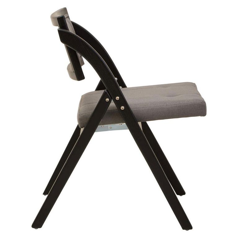 Cebu Folding Chair - Grey Wash - Padded - Black Elm Wood