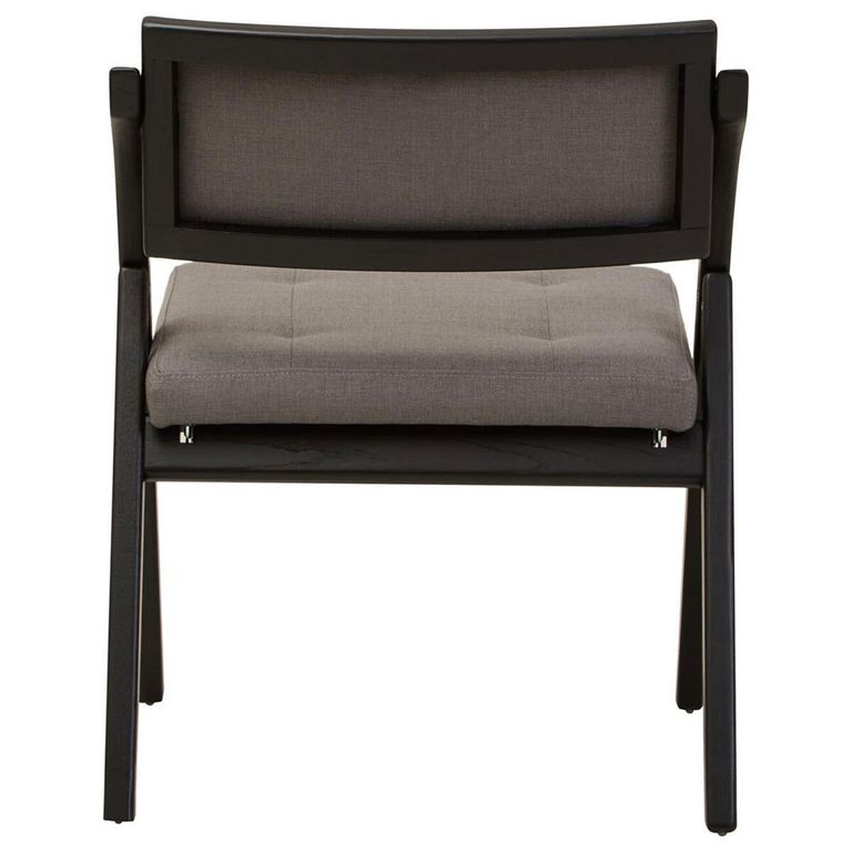 Cebu Folding Chair - Grey Wash - Padded - Black Elm Wood