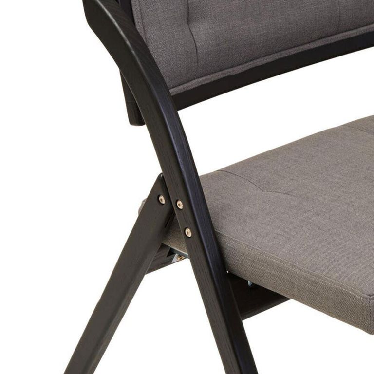 Cebu Folding Chair - Grey Wash - Padded - Black Elm Wood