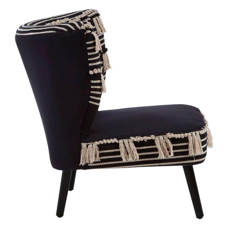 Cefena Moroccan Chair - Black Fabric
