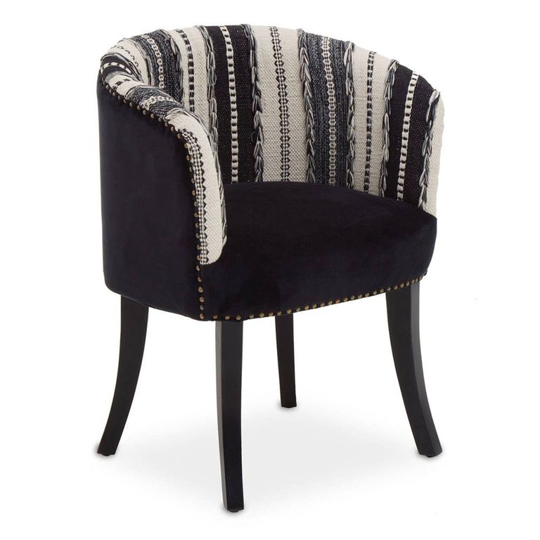 Cefena Chair - Black and White Fabric