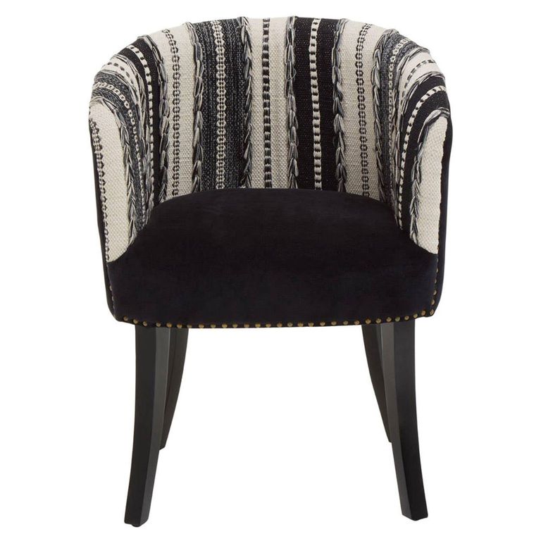 Cefena Chair - Black and White Fabric