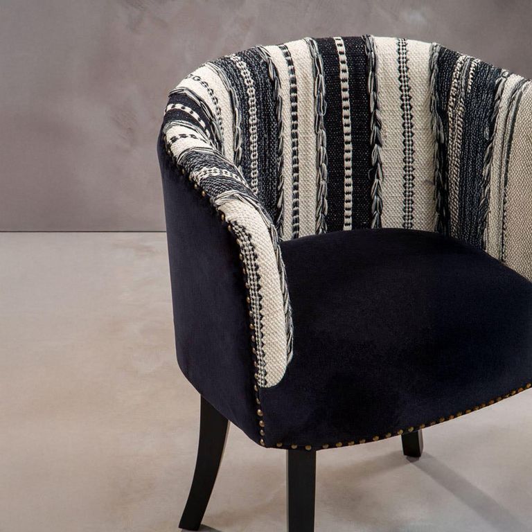 Cefena Chair - Black and White Fabric