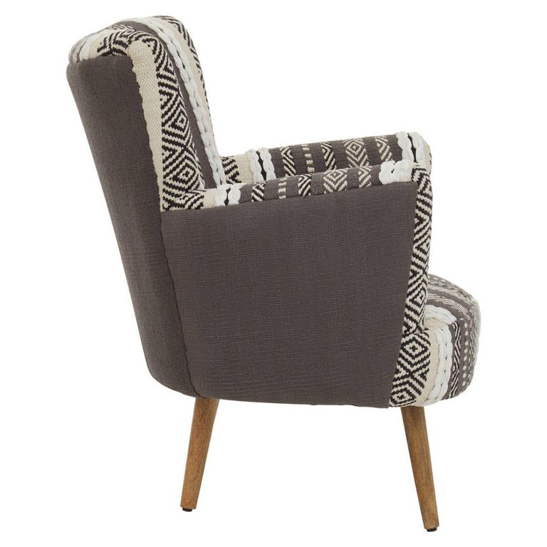 Cefena Armchair - Grey Fabric with Flared Arms