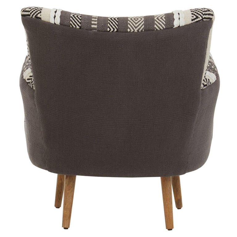 Cefena Armchair - Grey Fabric with Flared Arms