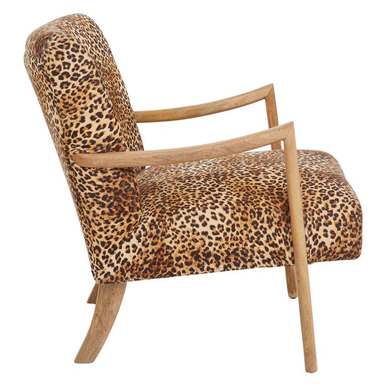 Cefena Armchair - Leopard Print Fabric