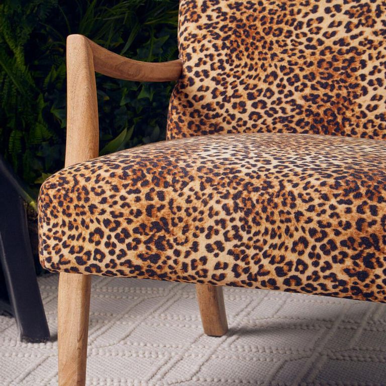 Cefena Armchair - Leopard Print Fabric