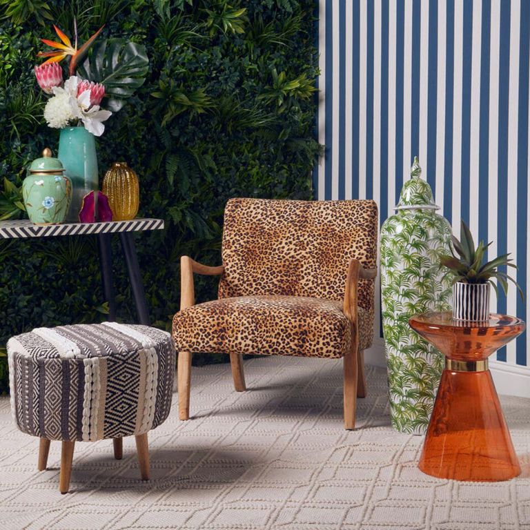 Cefena Armchair - Leopard Print Fabric