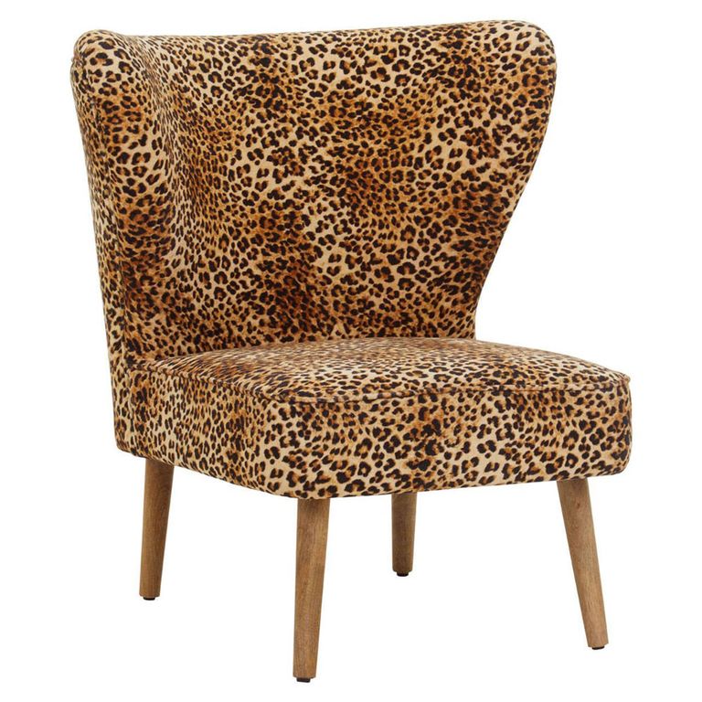 Cefena Chair - Leopard Print Velvet Fabric