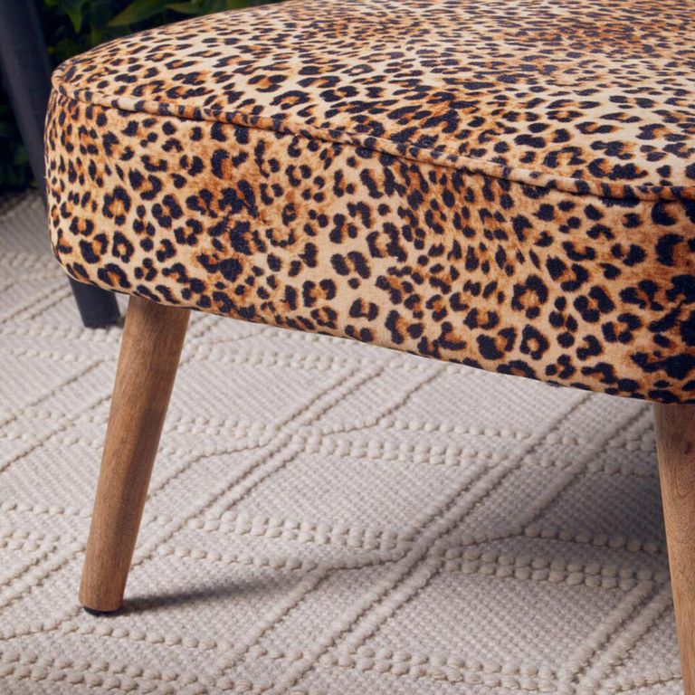 Cefena Chair - Leopard Print Velvet Fabric