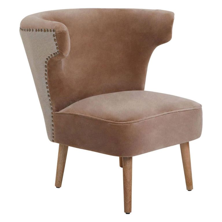 Cefena Chair - Mink Velvet Fabric